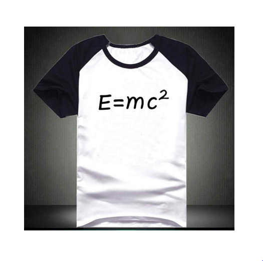 E = MC2 Letter T- Shirt Male Clothes Geek Nerd Tees