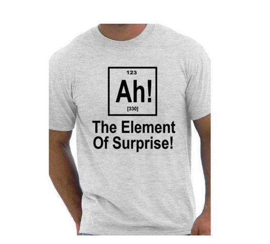 "Ah! The Element of Surprise" Men's Gym-Clothing Geek Tshirt