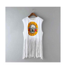 Fashion fringed t shirt women geek Punk sleeveless T-shirts