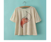 Summer Style Fox Mega Geek Crop Tops T-Shirt For Women