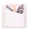 Women T-Shirt Sexy O-Neck Leopard Bra Ladies Geek