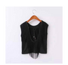 Backless tassel sleeveless T-shirt  women geek top